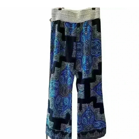 Vanilla Star Blue and Black Wide Leg Pants - Picture 6 of 6